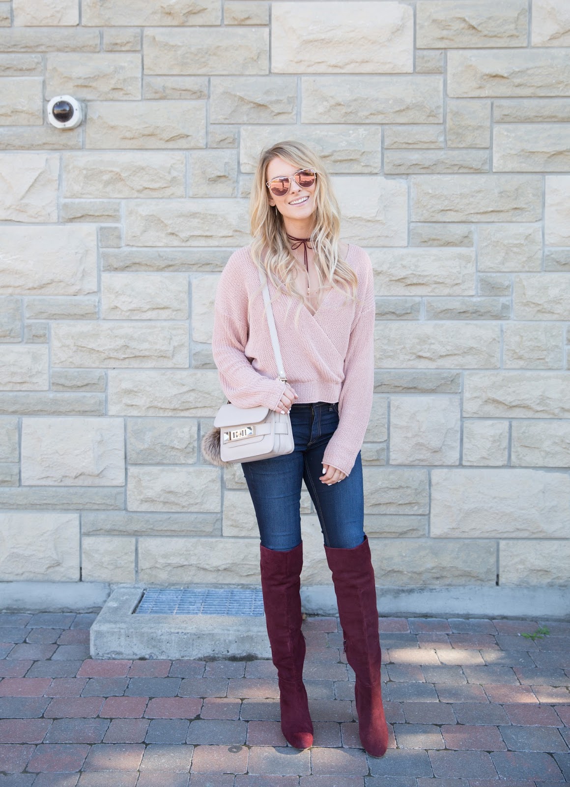 Burgundy boots over the knee hot sale